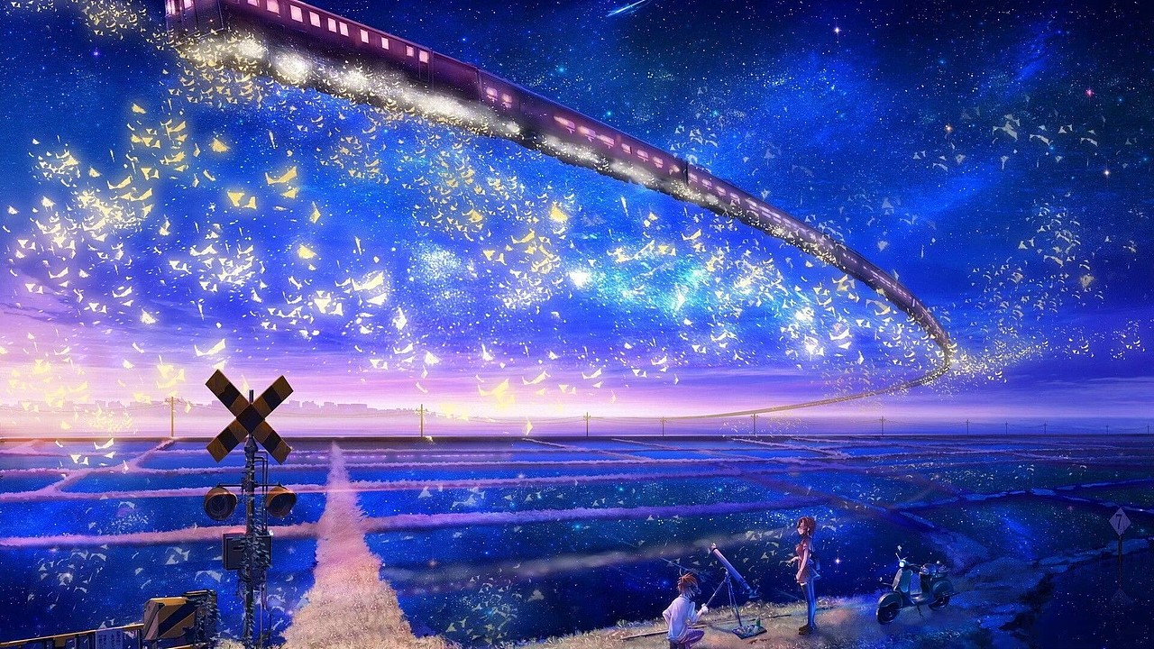 梦幻星空列车动态壁纸