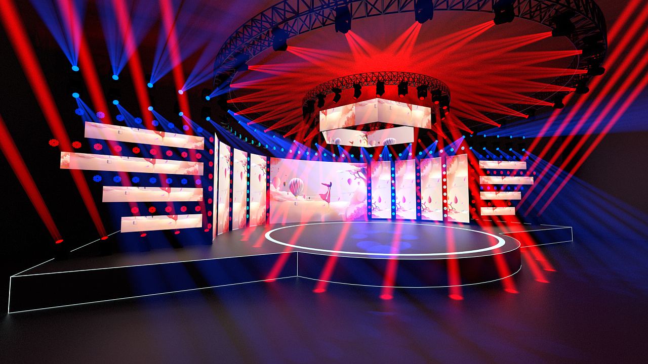 c4d 灯光舞美渲染尝试——某少儿舞蹈汇演舞台设计