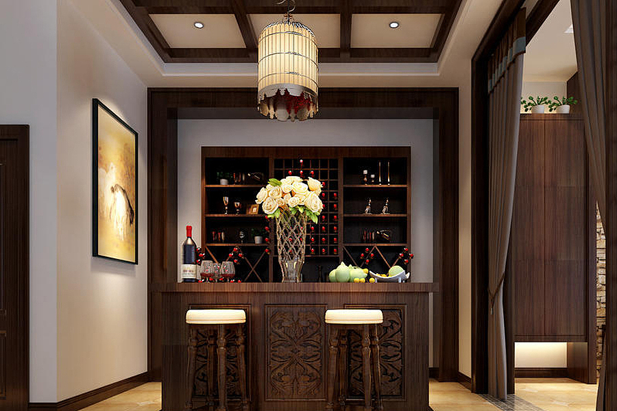 金手指装饰_保利公园别墅400m²新中式风格装修案例!