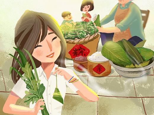 美的冰箱端午节H5海报