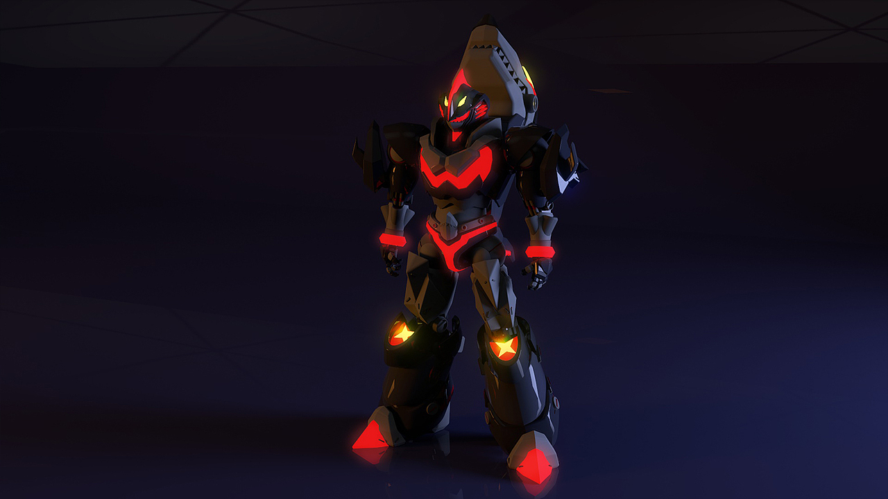 c4d建模练习 铁甲小宝 —— 鲨鱼辣椒