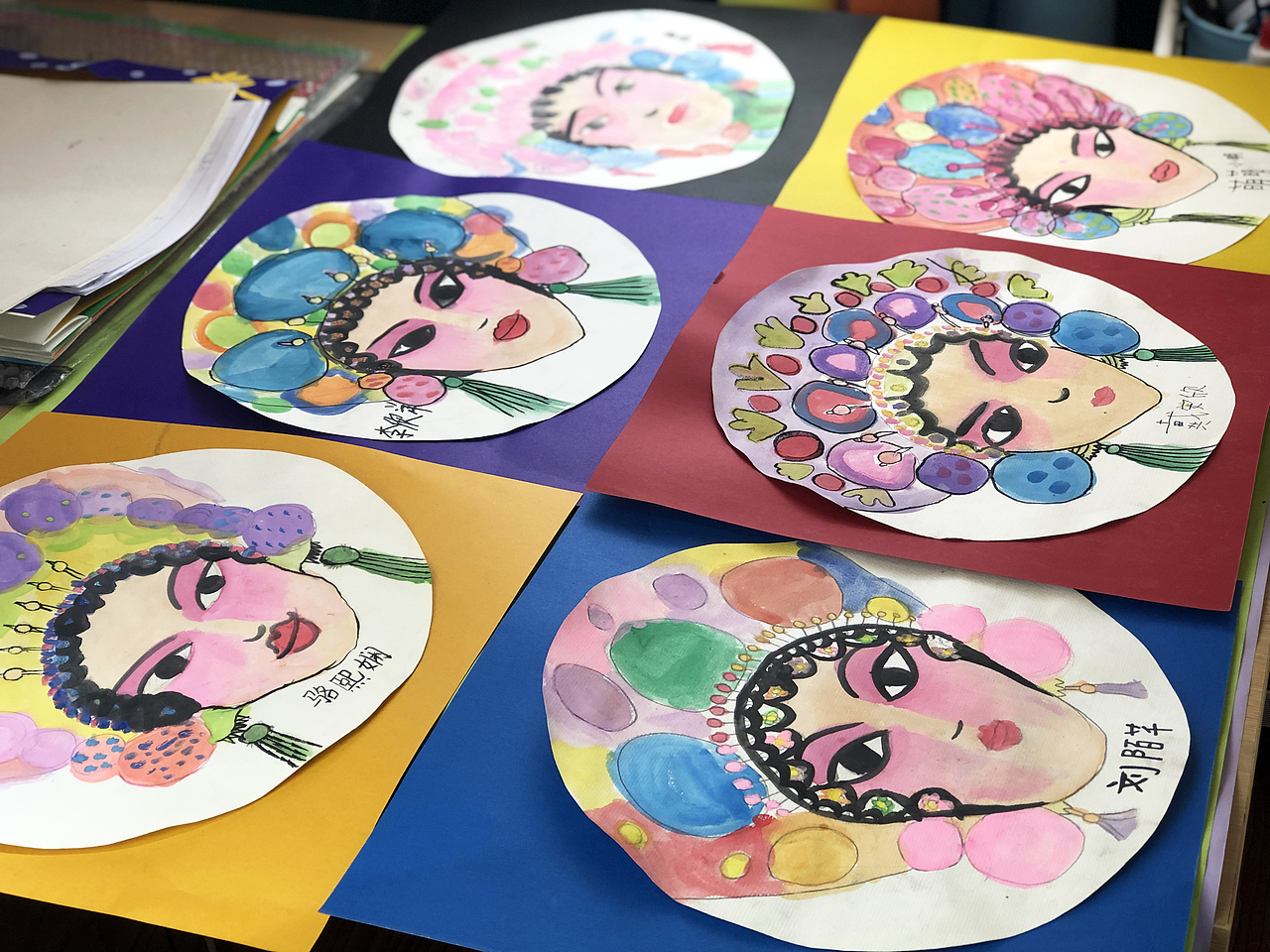 原创儿童水彩画-戏曲脸谱