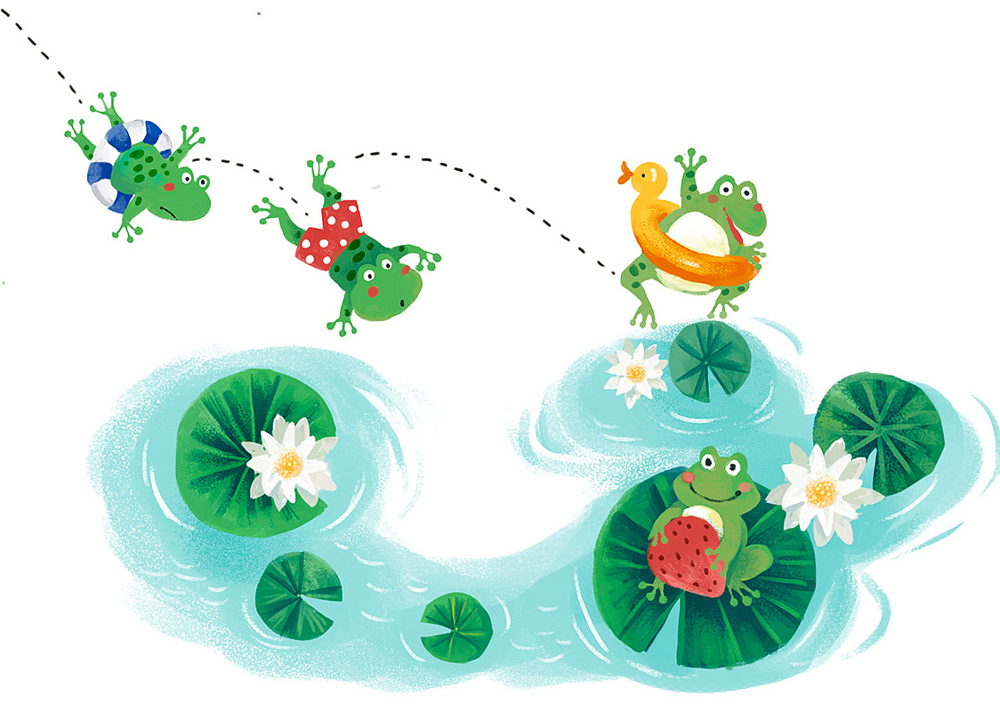 绿色卡通青蛙设计素材免费下载 - 觅知网