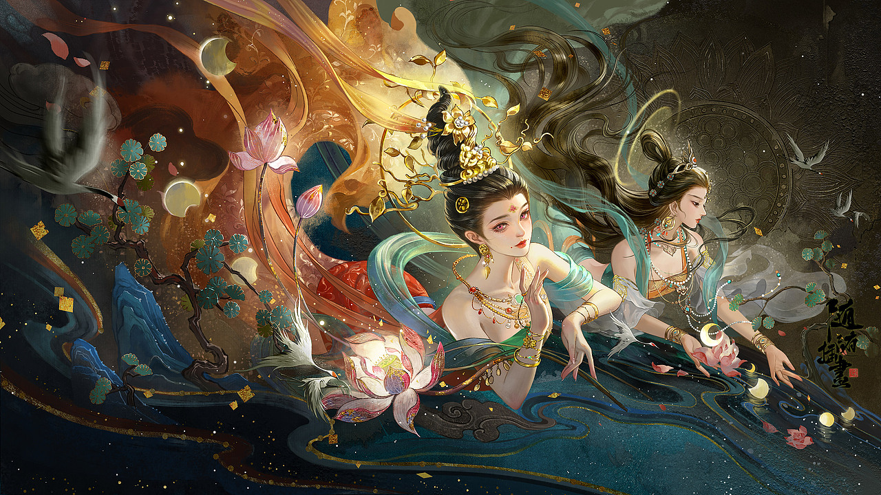 倩女X新神榜杨戬电影联动海报（图ZMzEyNTA4Mjg0） - 商业插画 - 站酷设计师养猫画画的随随原创素材 - 站酷ZCOOL