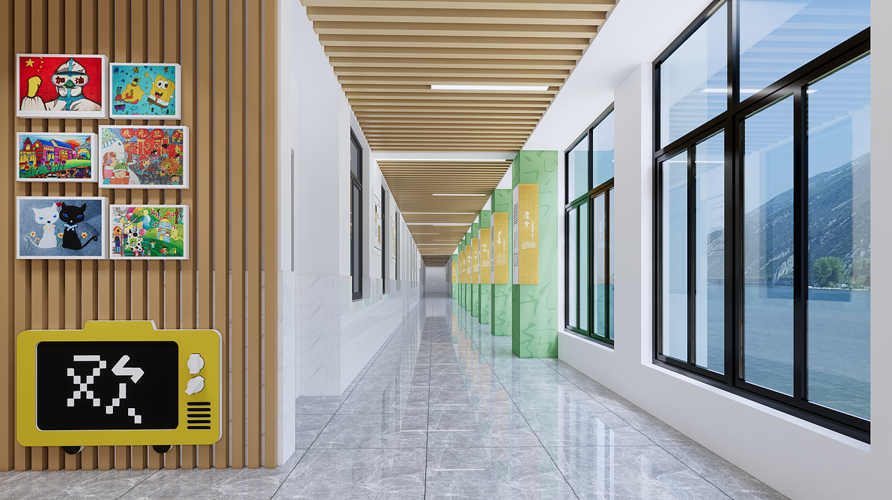 校园走廊设计（图ZMzM5MjQyOTYw） - 其他空间 - 站酷设计师Mrd邓原创素材 - 站酷ZCOOL