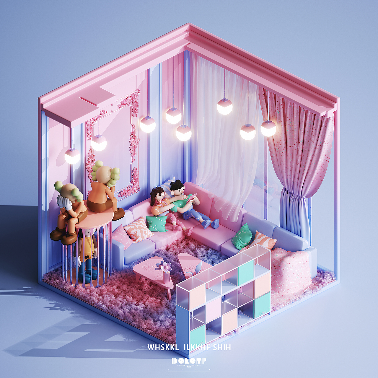 C4D+OC产品渲染表现-某童鞋的小房间设计（图ZMjk2MjY5MTk2） - 产品 - 站酷设计师某童鞋原创素材 - 站酷ZCOOL