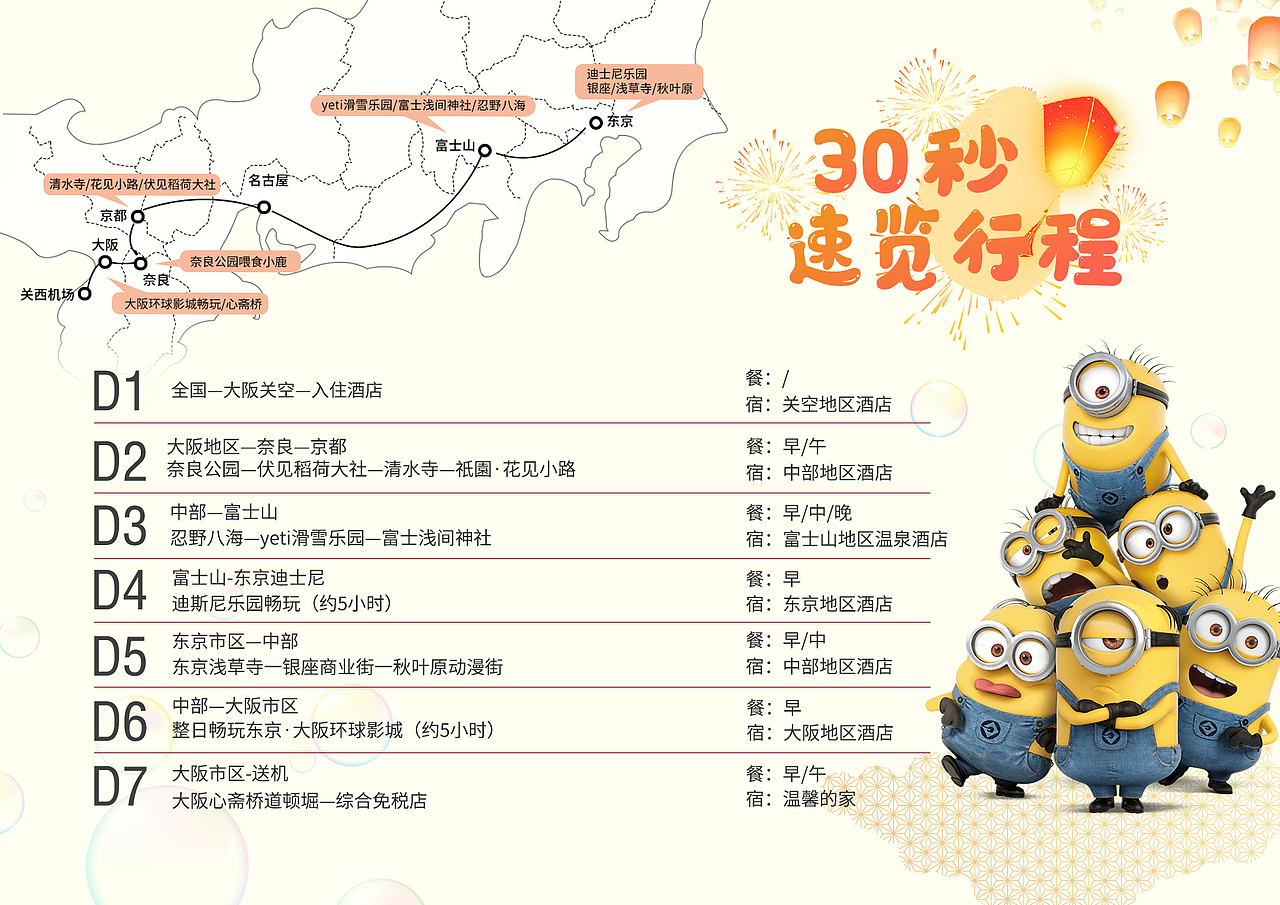 【日本三乐园奇幻之旅】行程内页设计（图ZMzY2NDU3Mjg4） - 书籍/画册 - 站酷设计师改稿小天才原创素材 - 站酷ZCOOL