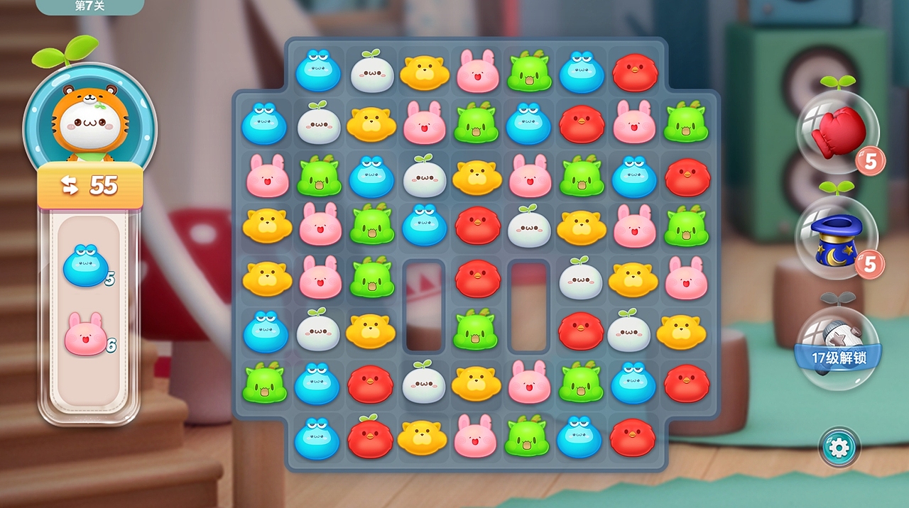 长草颜团子Q版消除游戏UI