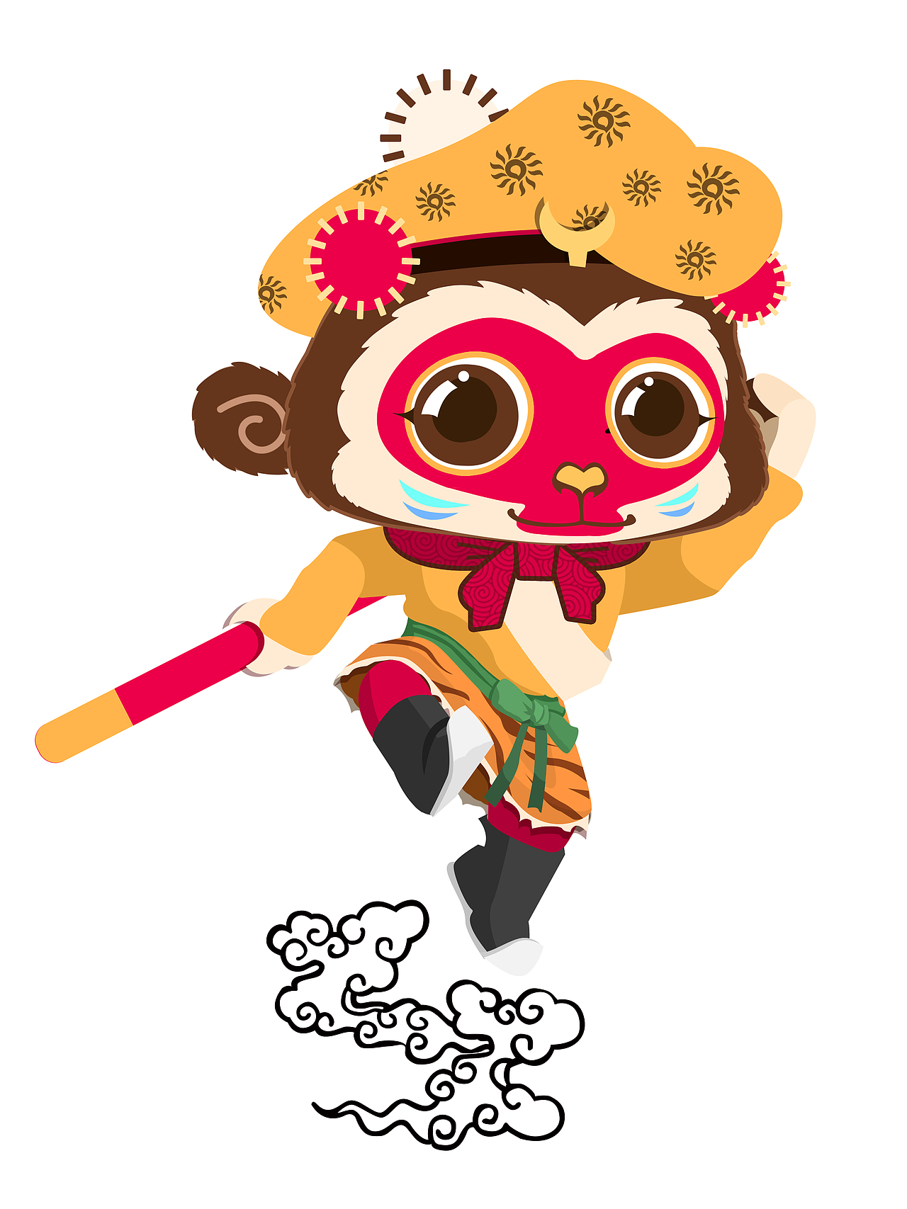 这过年猴子一直接着一只（图ZNDE0NTE0Njg=） - 商业插画 - 站酷设计师袁小沫TY原创素材 - 站酷ZCOOL