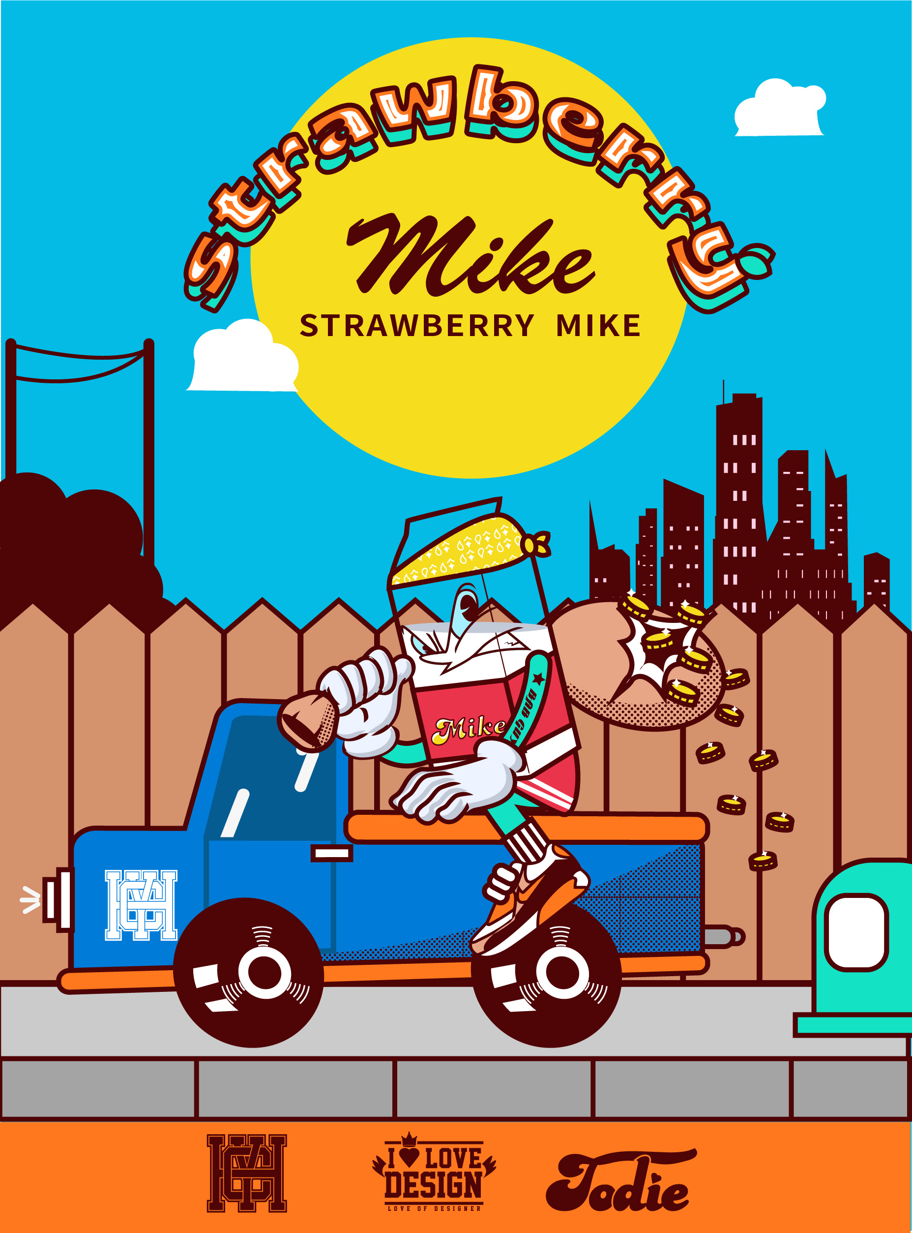 街头商业潮流插画