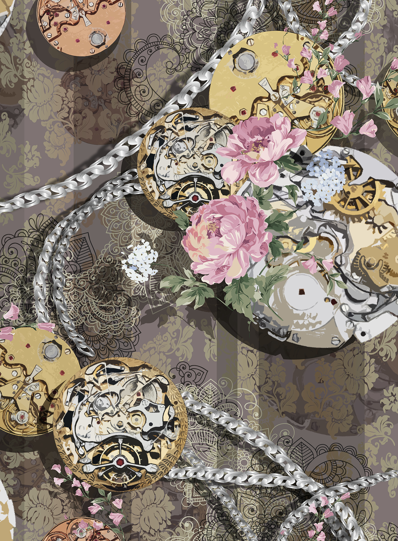 一些本科期间做的纺织品壁纸纹样图案设计 - 原创作品 - 站酷(zcool)