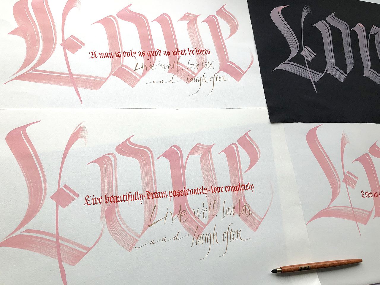 西文书法练习（图ZMjIzMTUzNDQw） - 字体/字形 - 站酷设计师QianaLiao原创素材 - 站酷ZCOOL