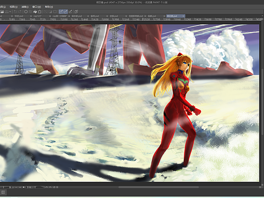 插画板绘eva明日香