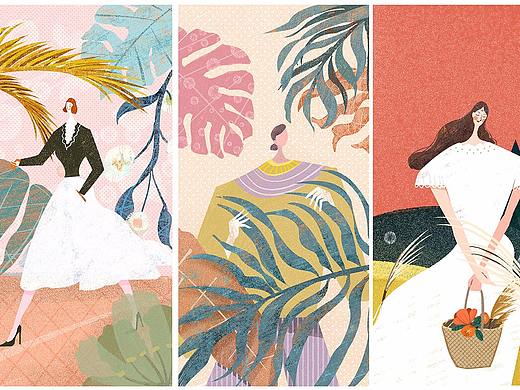 一组手机壳插画