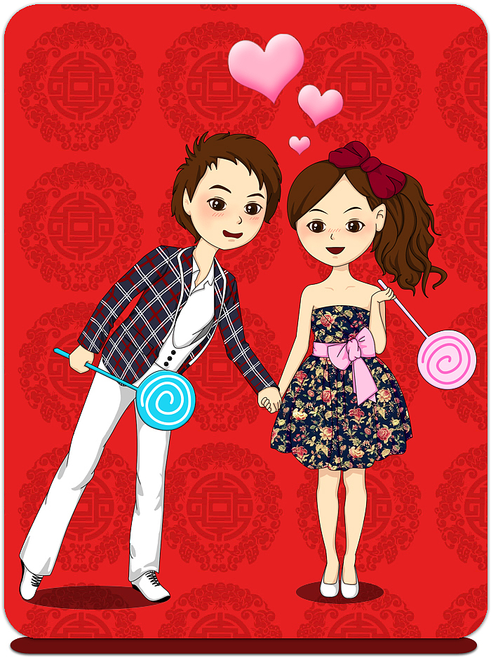 手绘Q版婚纱照（图ZNzA2NzY0MA==） - 创作习作 - 站酷设计师DU小豆原创素材 - 站酷ZCOOL