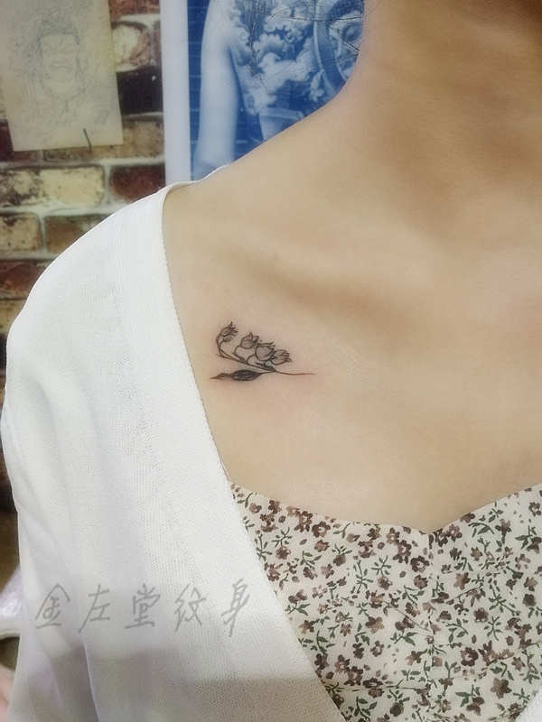 洋林兰花锁骨纹身金左堂纹身猫咪身河南纹身