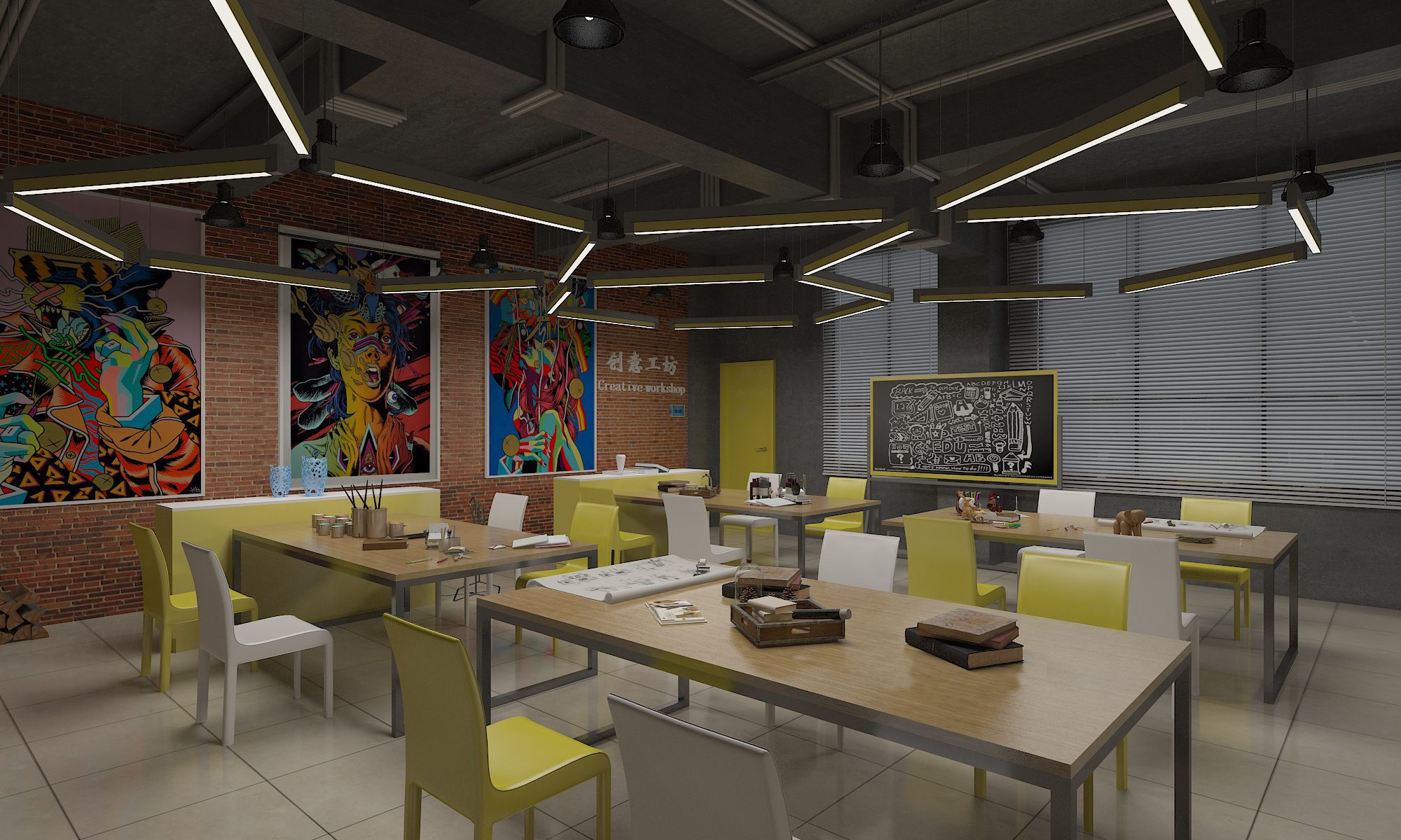 教室改造设计设计学院工艺美术创意工坊