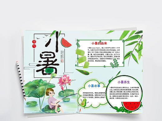 清凉夏日小暑节气知识介绍手抄报Word文档
