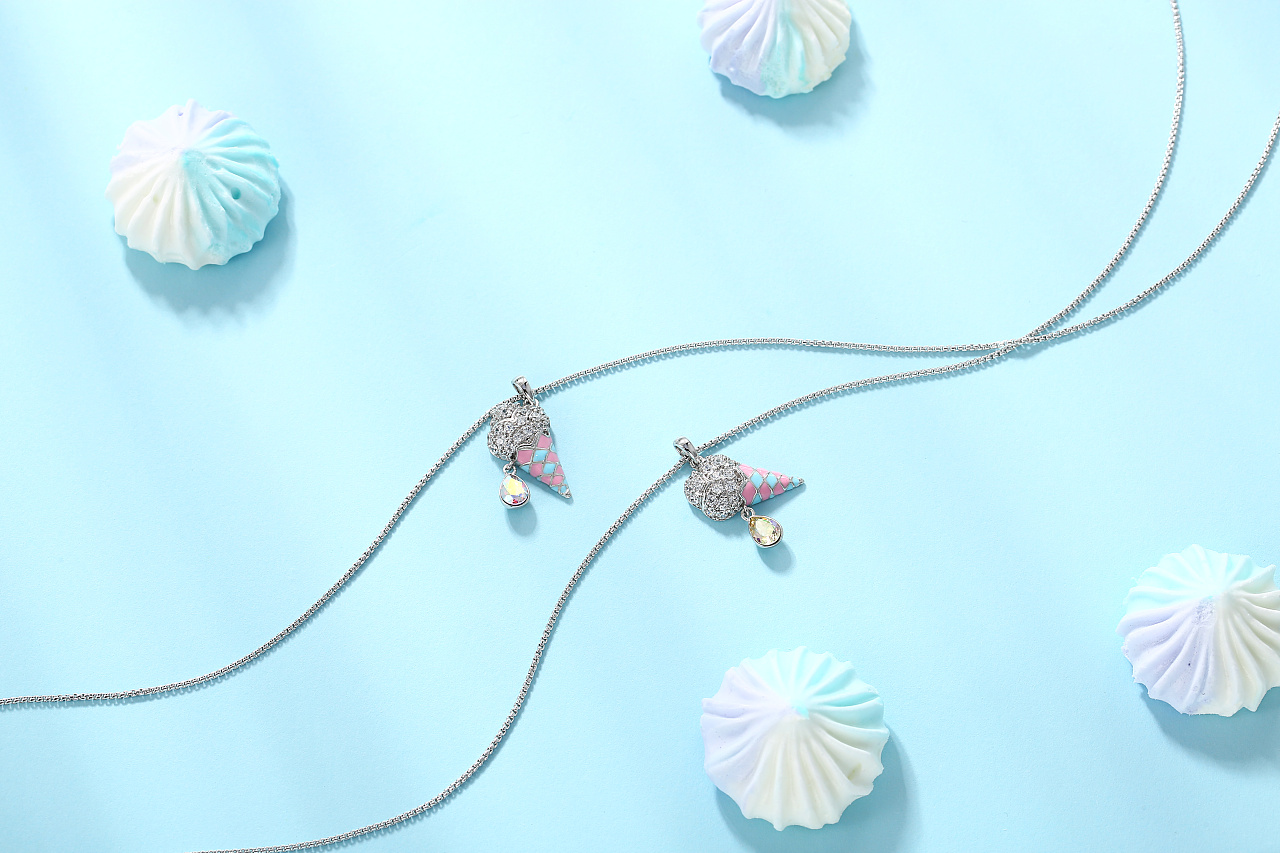 珠宝摄影 | 糖果色冰淇淋项链 首饰拍摄饰品图