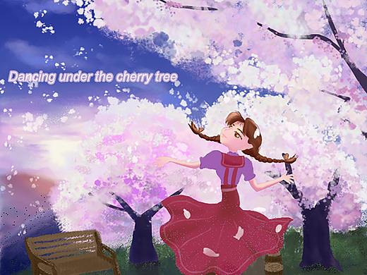春在樱花树下起舞（个人主页-ZMzA2NDMwNTI=） - 创作习作 - 站酷设计师兔子蹦蹬Fmrabby原创素材 - 站酷ZCOOL