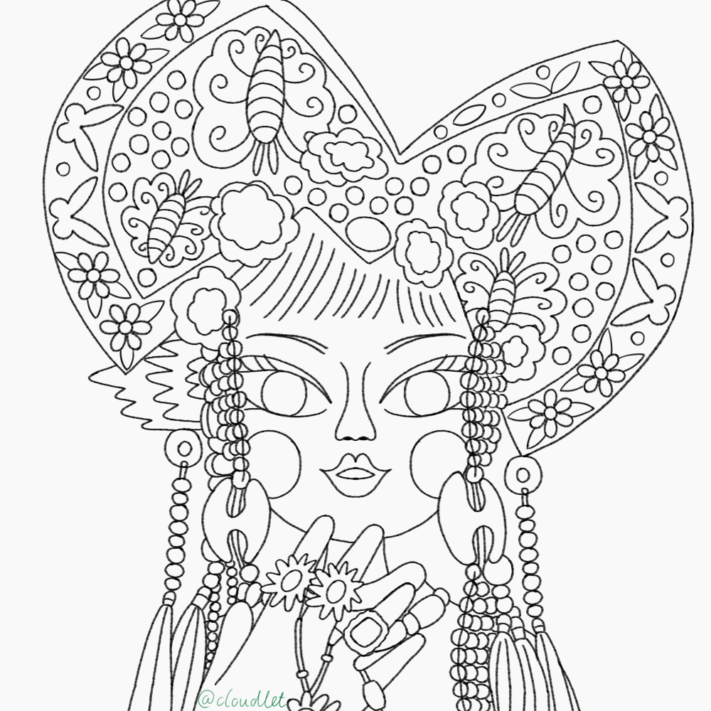 民族风插画×少女头像（图ZMjU4MTgzNzA4） - 创作习作 - 站酷设计师太阳小云原创素材 - 站酷ZCOOL