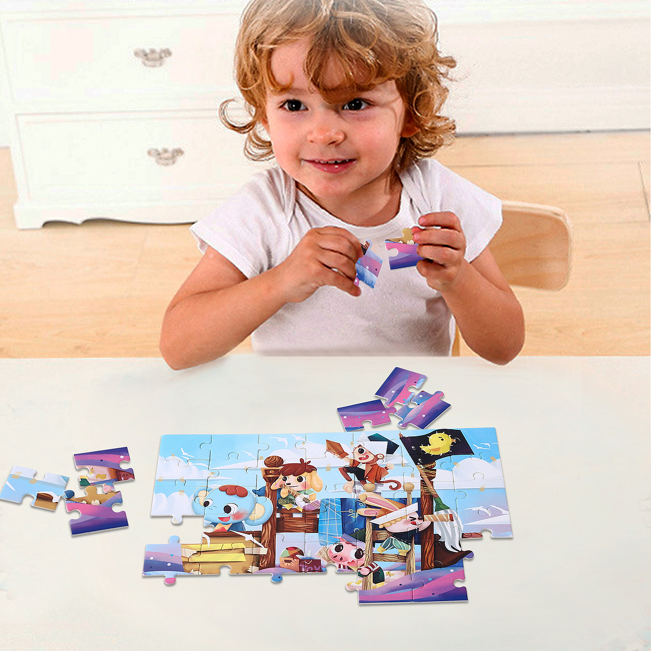 亚马逊拼图玩具主图设计