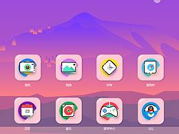 彩虹主题图标移动端app展示