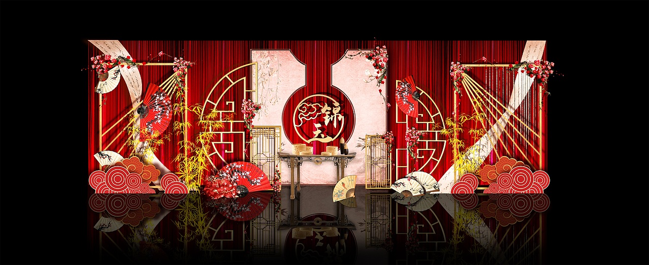 婚礼效果图 婚礼手绘 中式婚礼效果图（图ZMTI5NDMyMjEy） - 舞台美术 - 站酷设计师烟雨江南W原创素材 - 站酷ZCOOL