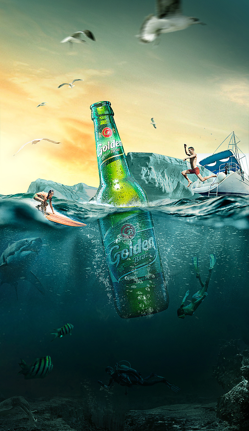 啤酒 海报 创意|网页|banner/广告图|浮生13588 - 原创作品 - 站酷