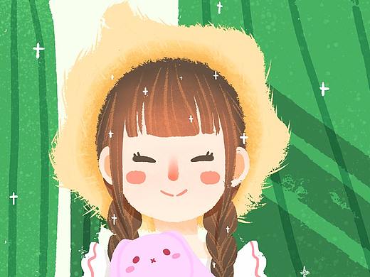 美式小清新头像插画