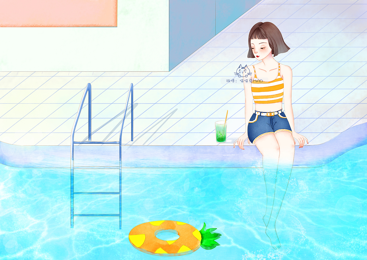 夏天~（图ZMTE4NzczOTc2） - 商业插画 - 站酷设计师王喵喵MAO原创素材 - 站酷ZCOOL