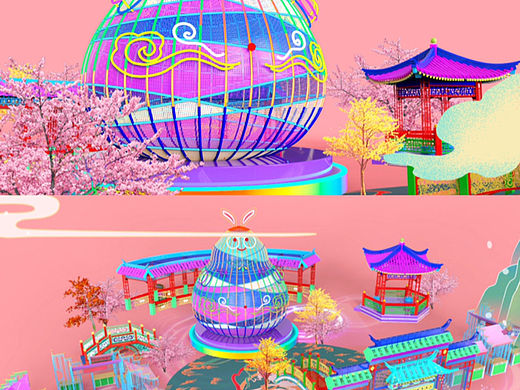 兔年新年原创仿古场景美陈设计方案！