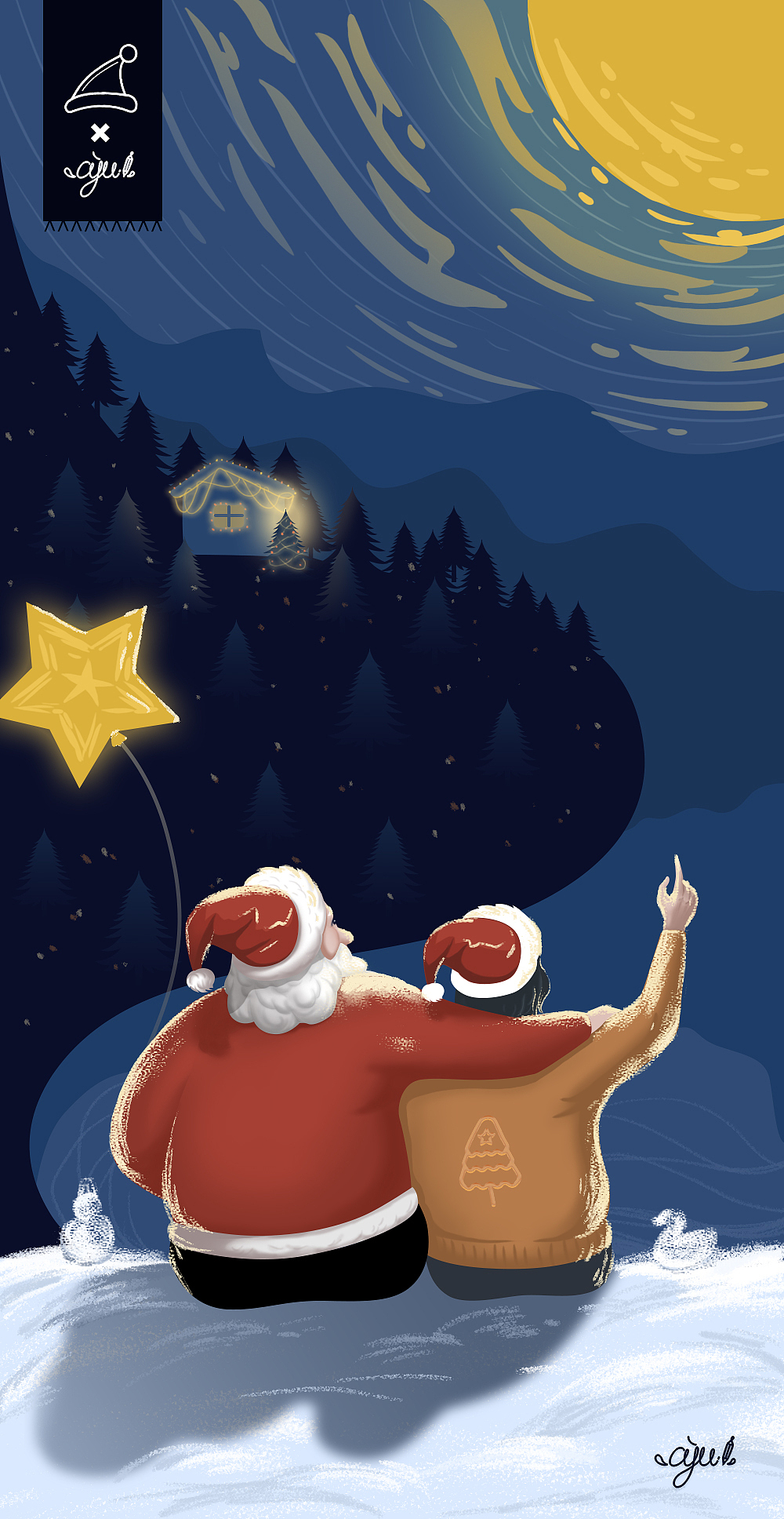 圣诞快乐x送你的壁纸（图ZMTkwMzc2Mzk2） - 艺术插画 - 站酷设计师Ayu王拨鼠原创素材 - 站酷ZCOOL