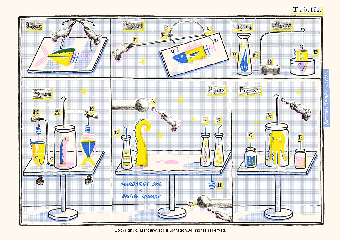 大英圖書館 「人造電對肌肉運動的作用」（图ZMTE4MDIwNjMy） - 艺术插画 - 站酷设计师margaretlor原创素材 - 站酷ZCOOL
