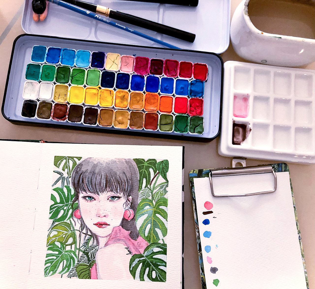 不透明水彩（人物画）（图ZMjQwMTY0NDY4） - 艺术插画 - 站酷设计师韩鱼hany原创素材 - 站酷ZCOOL