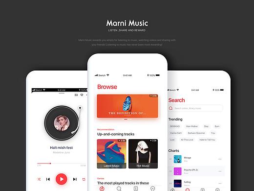 Marni Music UI Design