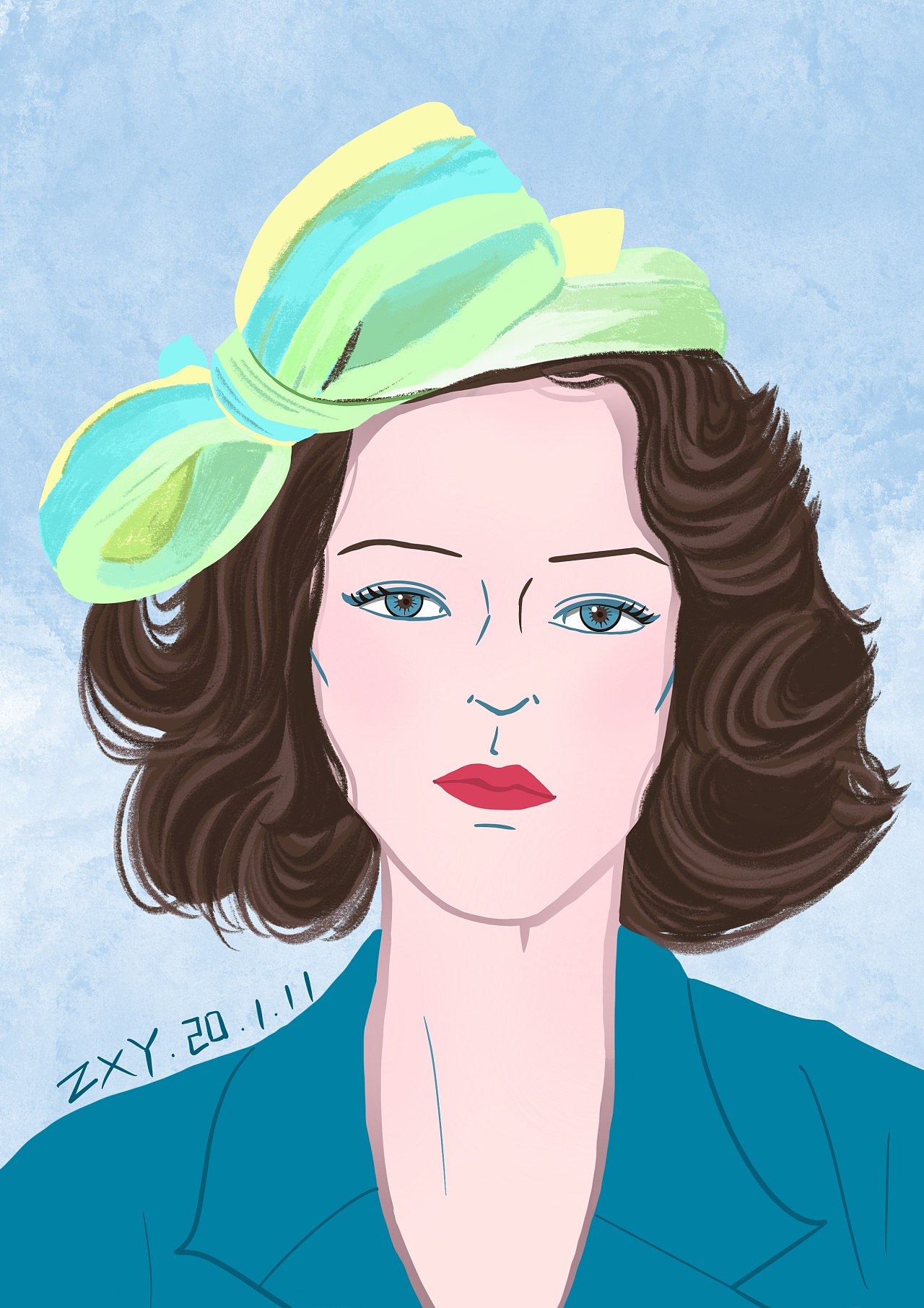 复古女郎系列插画