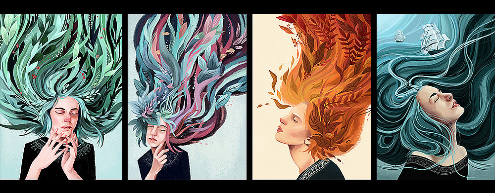 春-夏-秋-冬（图ZMjU3NzQ4MjEy） - 艺术插画 - 站酷设计师清风22122原创素材 - 站酷ZCOOL