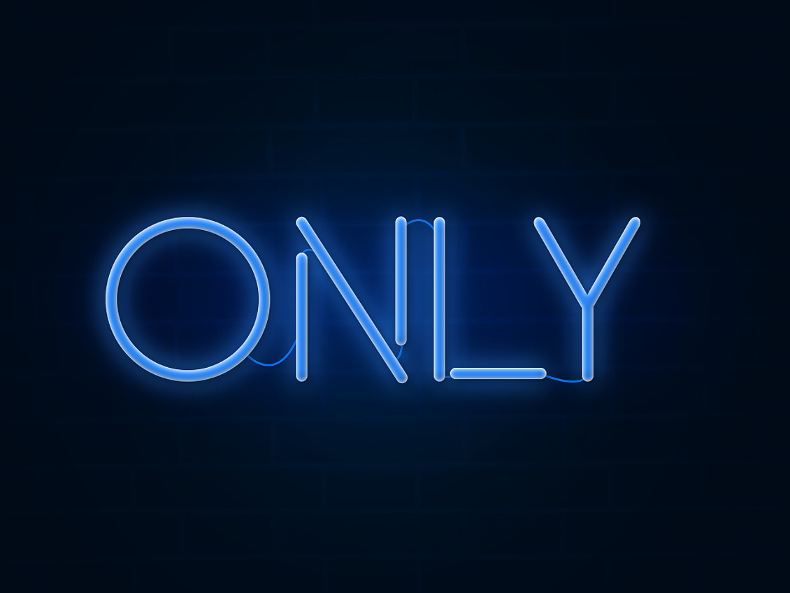 only灯管儿字体设计