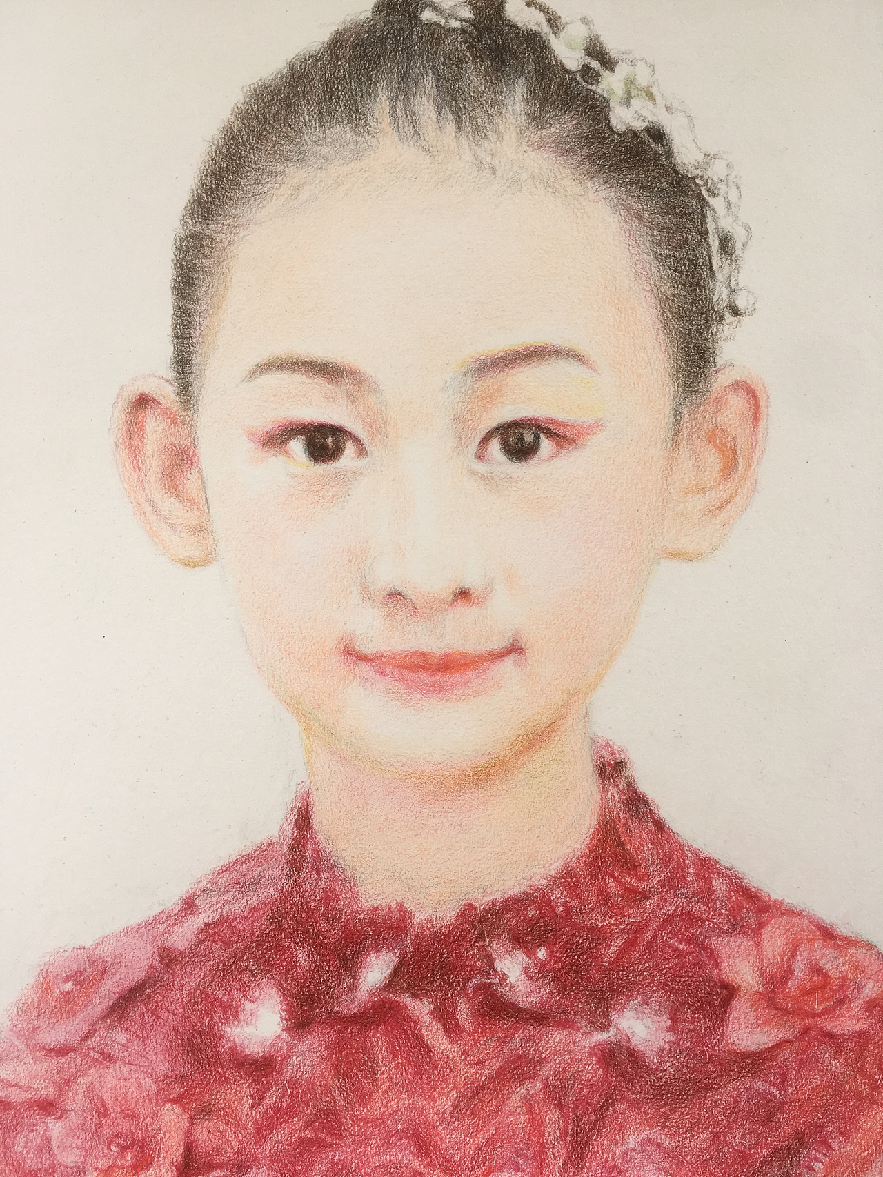 昨天完成的一张四开彩铅画《学生》