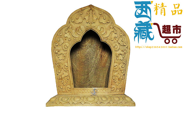 青藏高原雕刻彩绘实木佛龛佛柜