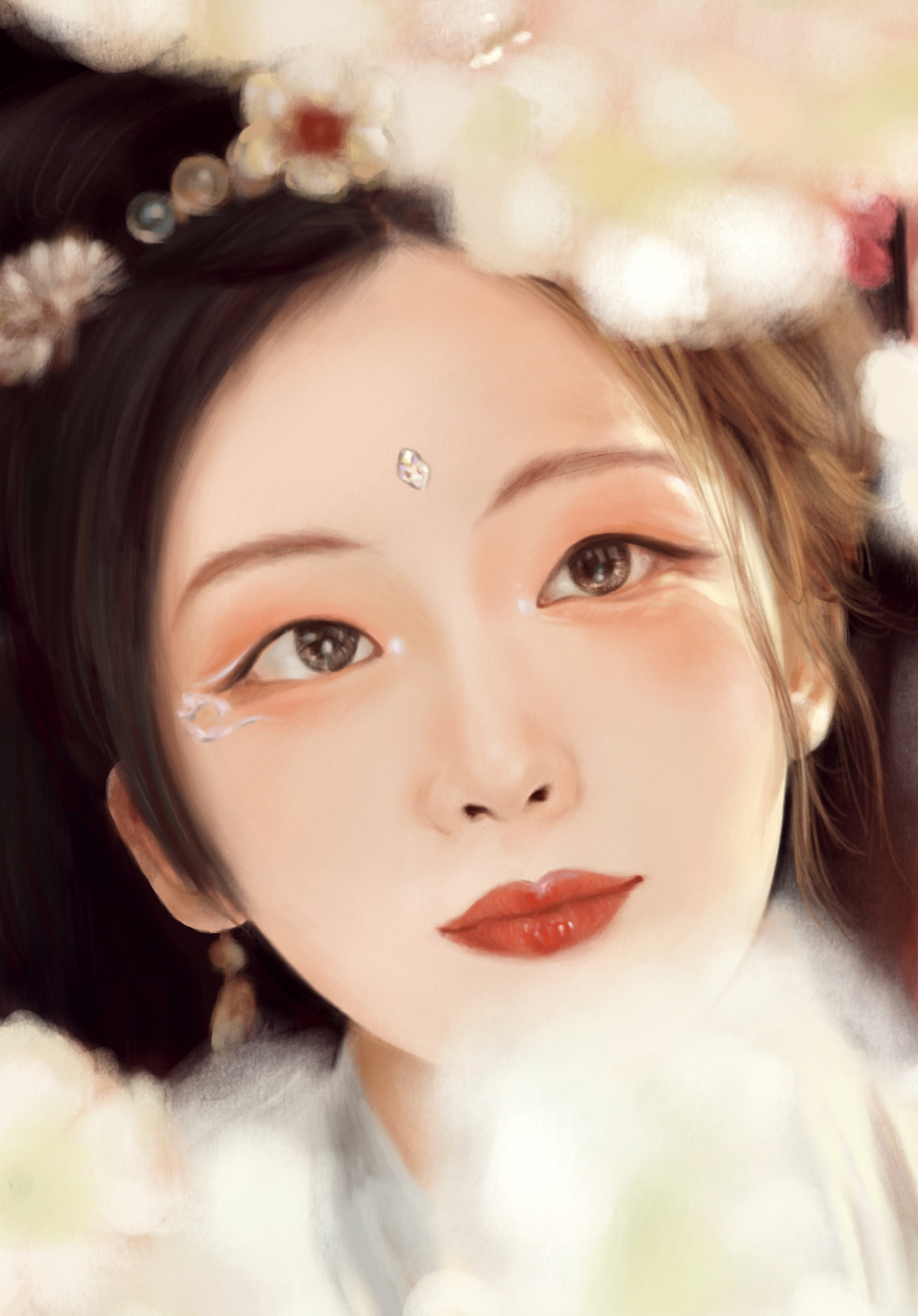 古风人物厚涂  山有木兮木有枝