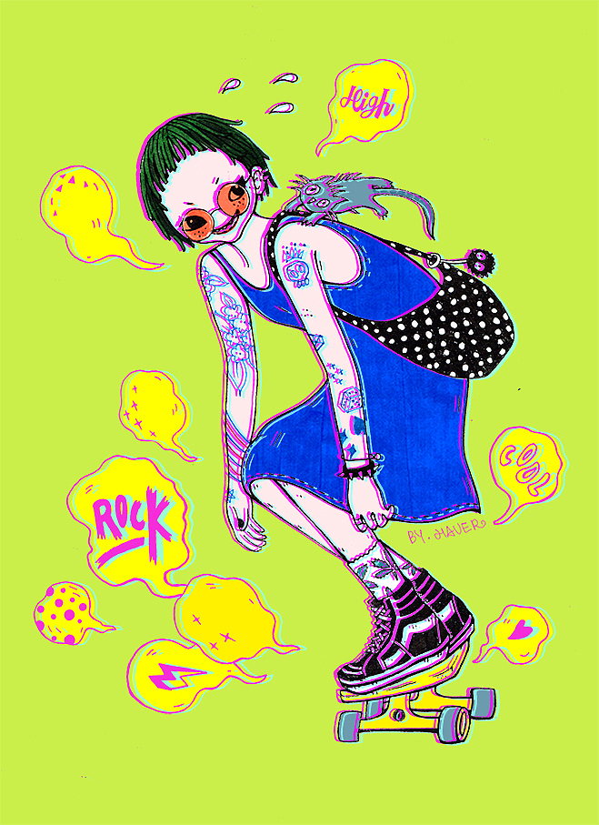 滑板女孩（图ZMjE1NTI3NDYw） - 创作习作 - 站酷设计师哈尔哈尔原创素材 - 站酷ZCOOL