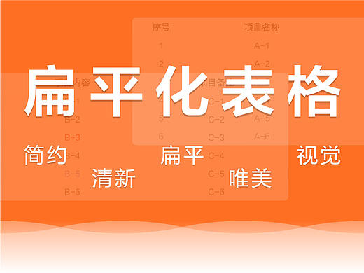 扁平化表格设计教程 简约 清新 扁平 唯美 视觉 
