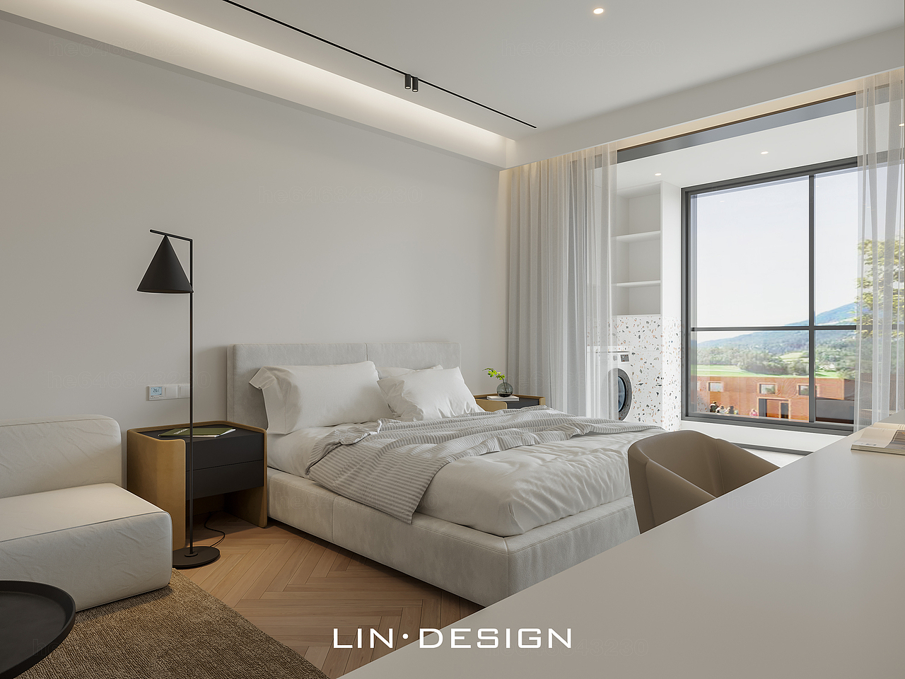 分享收藏现代风格表现侘寂表现临摹学习公寓大厅现代简约风格效果图