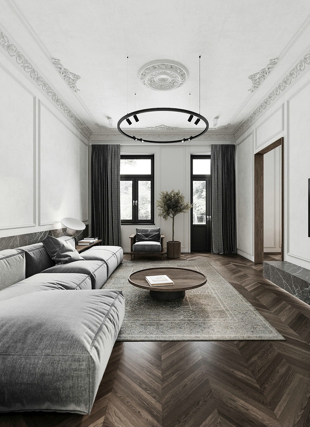 100㎡高级灰色系公寓设计 越看越高级!