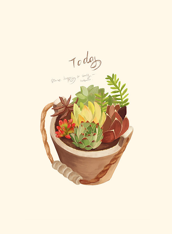 肉肉植物插画（图ZMjA4MTgxOTI=） - 商业插画 - 站酷设计师smilYYY原创素材 - 站酷ZCOOL