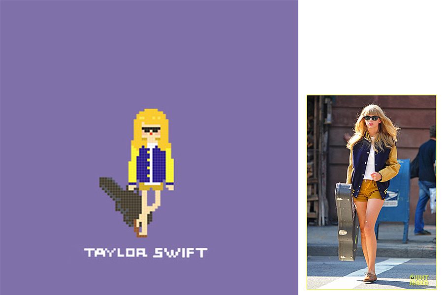 霉霉Taylor Swift 街拍照→像素画（图ZMTU0NDAwNzMy） - 像素画 - 站酷设计师林惜吾原创素材 - 站酷ZCOOL