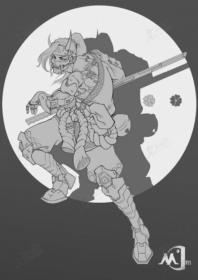 持太刀的机械鬼武士|其他|其他|名动漫cg数娱 - 原创作品 - 站酷