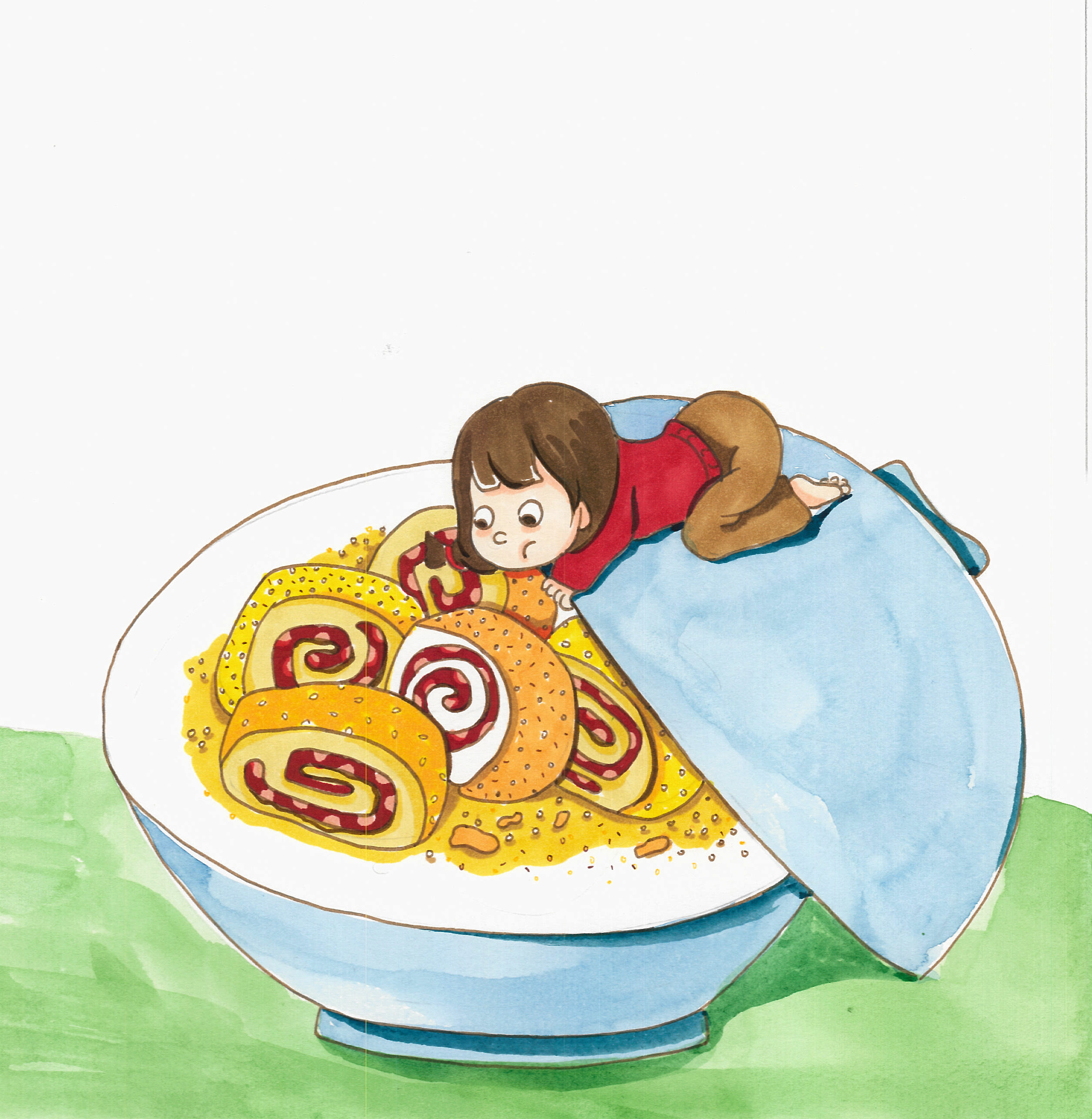 吃货人物美食男孩插画图片-千库网
